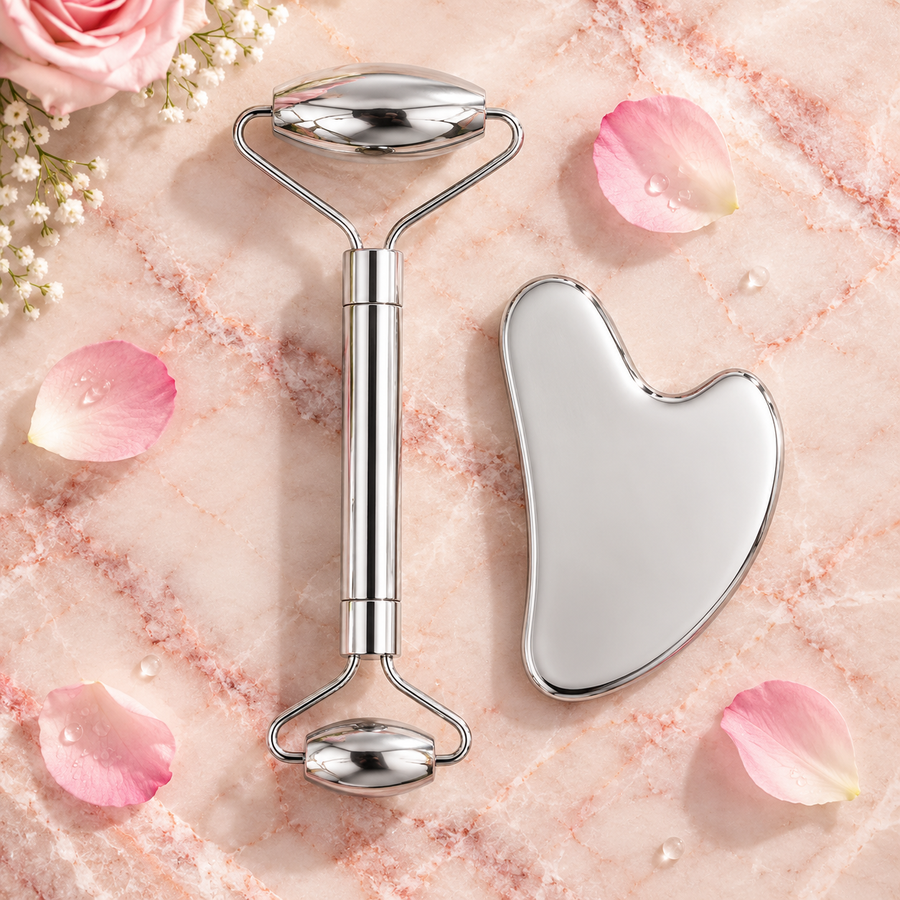 Facial Massage Set — Obsidian or Steel